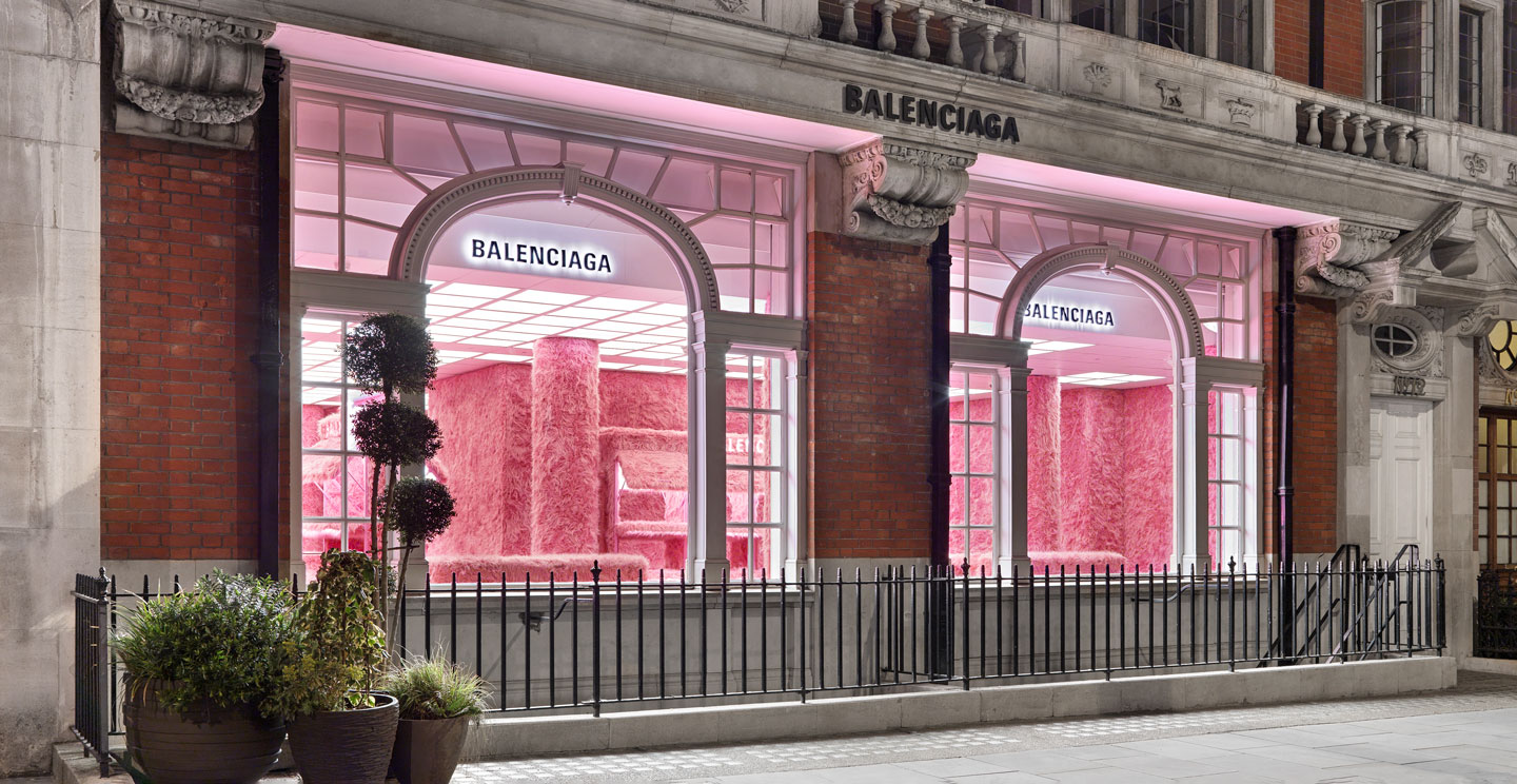 Balenciaga's furry Le Cagole bag pop-up store in London
